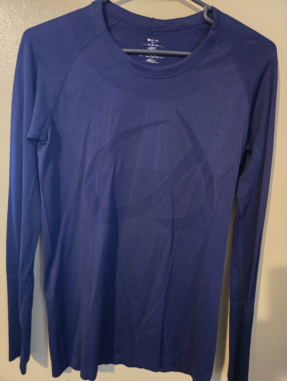 CRZ YOGA Seamless Athletic Long Sleeve Top Blue